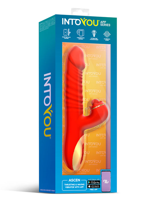 Intoyou - Ascen - Rabbit Vibrator - Stotende en Oscillerende Rabbit Vibrator met App Control - Rood-Erotiekvoordeel.nl