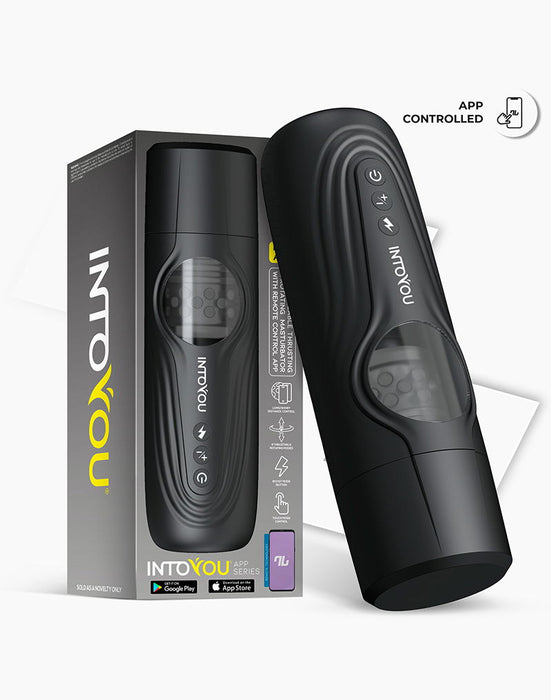 IY - Egor - App Bediende Masturbator met Trusting & Rotatie – Zwart-Erotiekvoordeel.nl