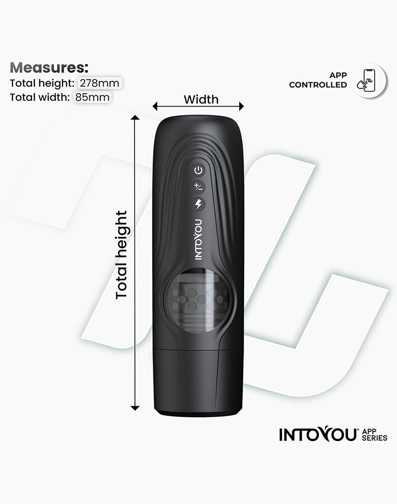 IY - Egor - App Bediende Masturbator met Trusting & Rotatie – Zwart-Erotiekvoordeel.nl