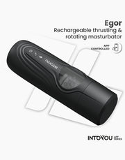 IY - Egor - App Bediende Masturbator met Trusting & Rotatie – Zwart-Erotiekvoordeel.nl