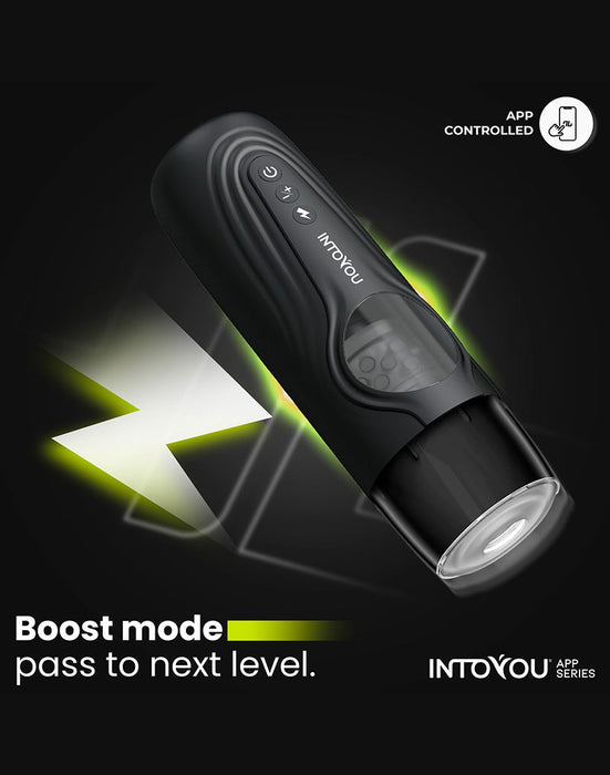 IY - Egor - App Bediende Masturbator met Trusting & Rotatie – Zwart-Erotiekvoordeel.nl