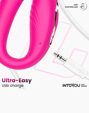 IY - Couty - Koppelvibrator met 360° Oscillatie en App-bediening – Roze-Erotiekvoordeel.nl