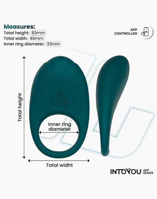 IY - Ringo - Vibrerende Cockring - App-bediening - Groen-Erotiekvoordeel.nl