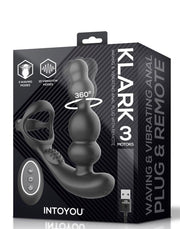 IY Klark - Roterende & Vibrerende Anaalplug met Afstandsbediening - Zwart-Erotiekvoordeel.nl