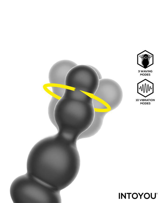 IY Klark - Roterende & Vibrerende Anaalplug met Afstandsbediening - Zwart-Erotiekvoordeel.nl