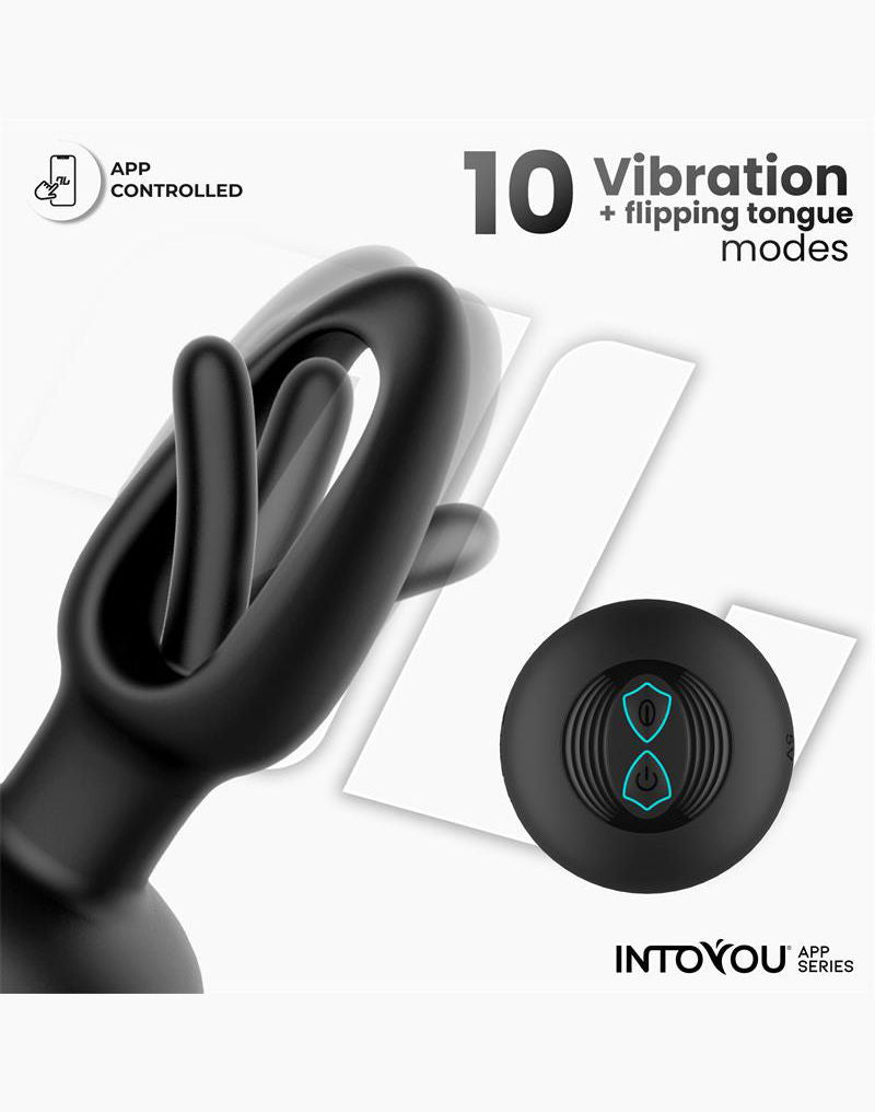 IY Zack - Anale plug met bewegende tong - Met App Control - Zwart-Erotiekvoordeel.nl