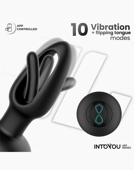 IY Zack - Anale plug met bewegende tong - Met App Control - Zwart-Erotiekvoordeel.nl