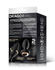 IY Drago - Vibrerende Buttplug - 360° Twister Beweging met Afstandsbediening - Zwart-Erotiekvoordeel.nl