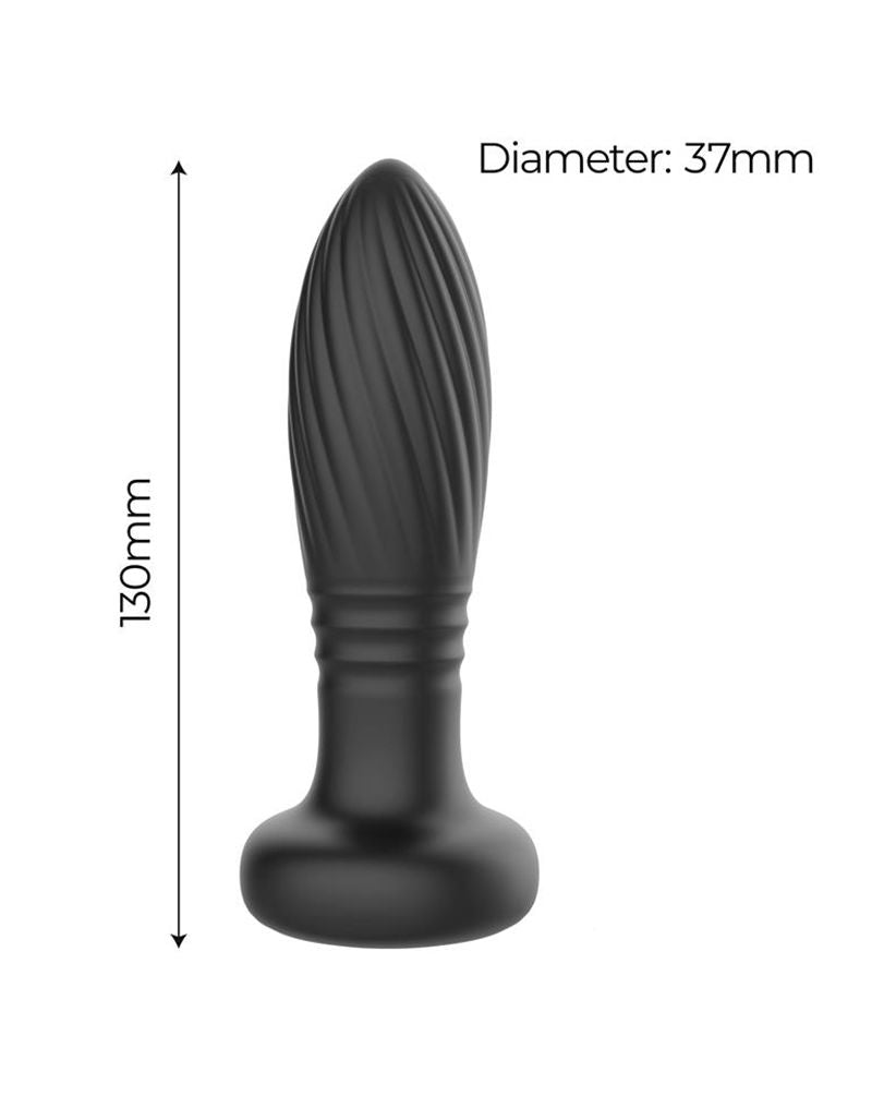 IY Tainy - Stotende Buttplug met Ledverlichting en Afstandsbediening - Zwart-Erotiekvoordeel.nl