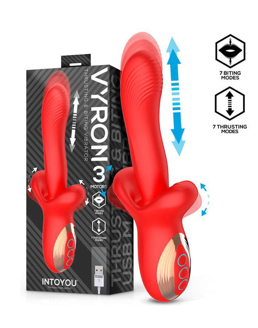 IY - Vyron - Stotende & Knabbelende Vibrator - Rood-Erotiekvoordeel.nl