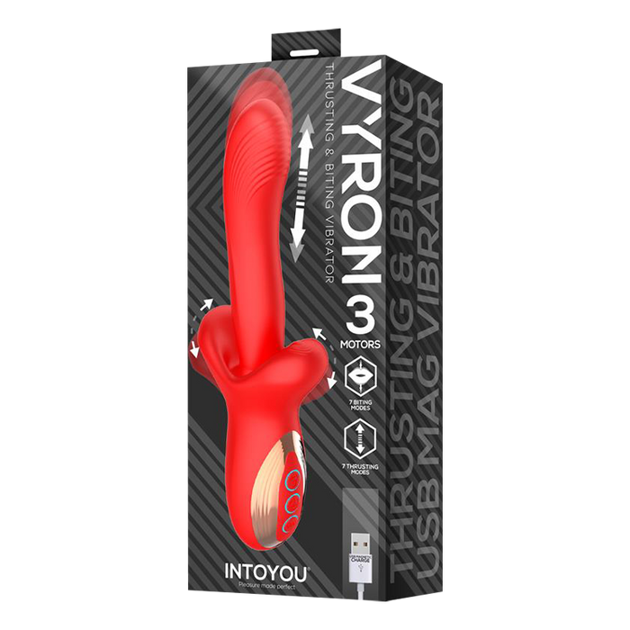 IY - Vyron - Stotende & Knabbelende Vibrator - Rood-Erotiekvoordeel.nl