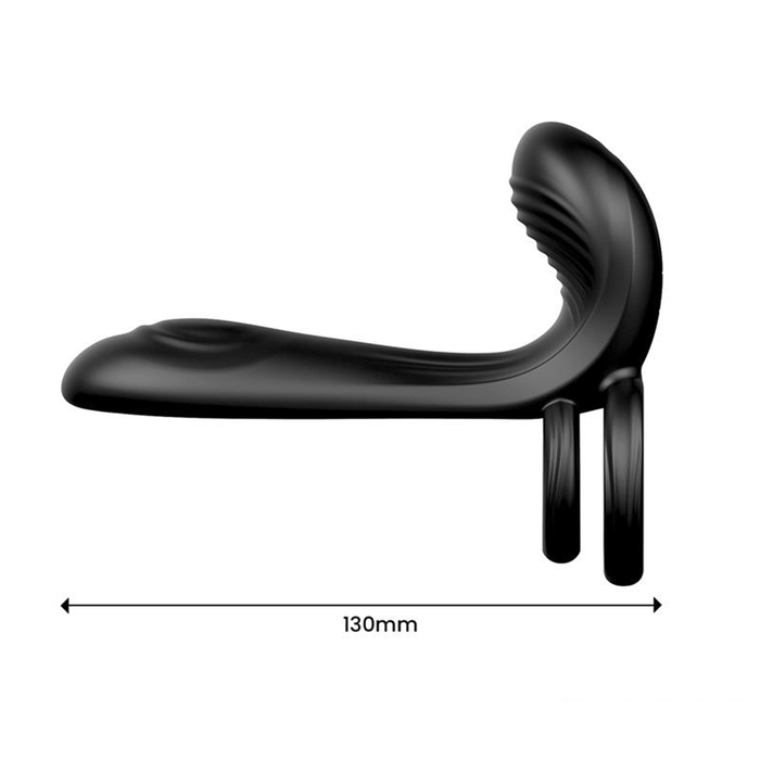 IY – Synkox – Vibrerende Penisverlenger met Afstandsbediening – Zwart-Erotiekvoordeel.nl