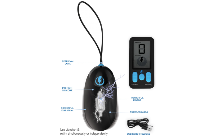 Zeus - E-Stim Pro Siliconen Vibrerend Ei met Afstandsbediening