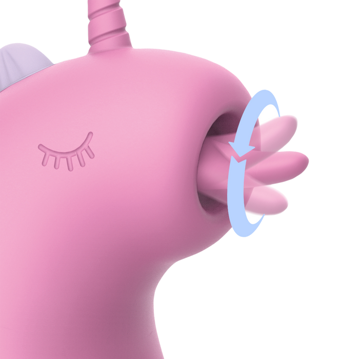 ER - Cupcake Unicorn - Clitoris Vibrator met 360° Roterende Tong - Roze-Erotiekvoordeel.nl