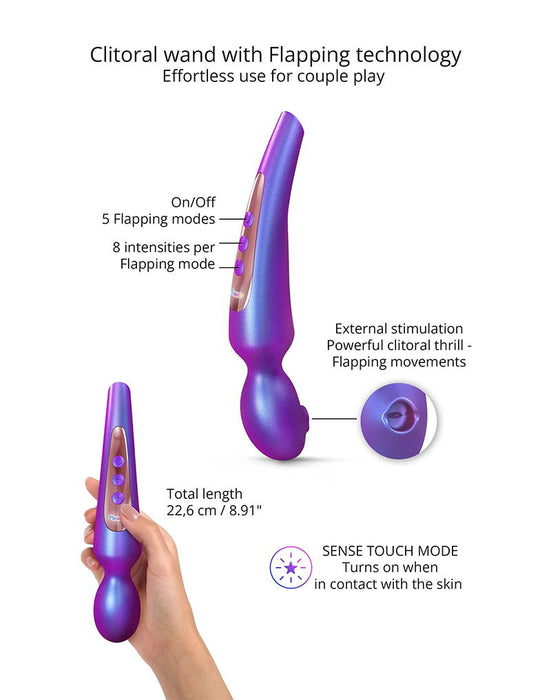 Love to Love - Pleaser - Wand Vibrator met Flapper Functie - Iridescent Night-Erotiekvoordeel.nl