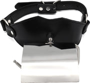 Kiotos - Gag met WC-rol houder - Leder/RVS - Zwart-Erotiekvoordeel.nl