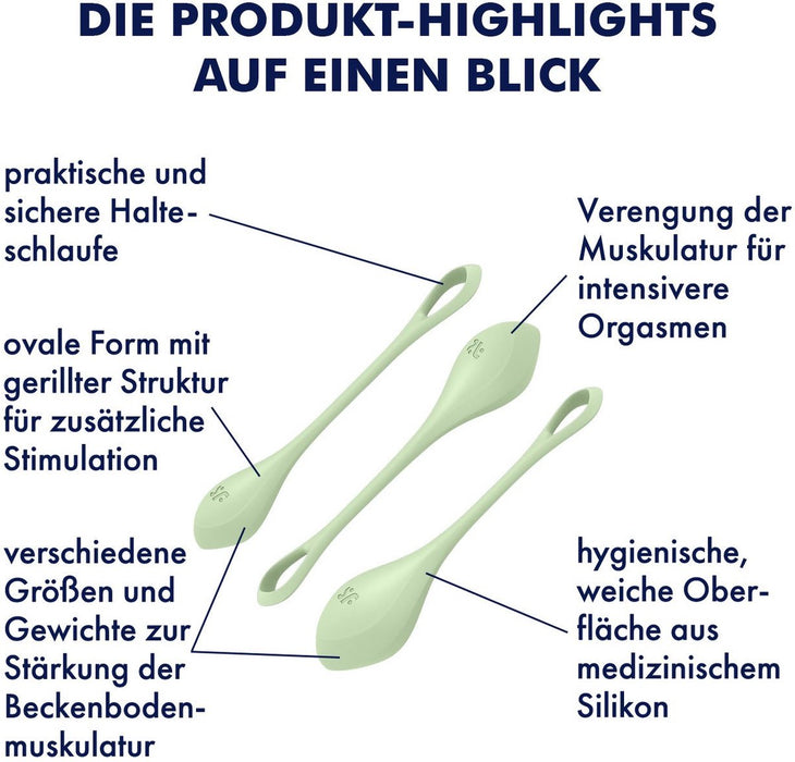 Satisfyer - Yoni Power 2 - Vaginale Balletjes - Bekkenbodem Training - Lichtgroen-Erotiekvoordeel.nl