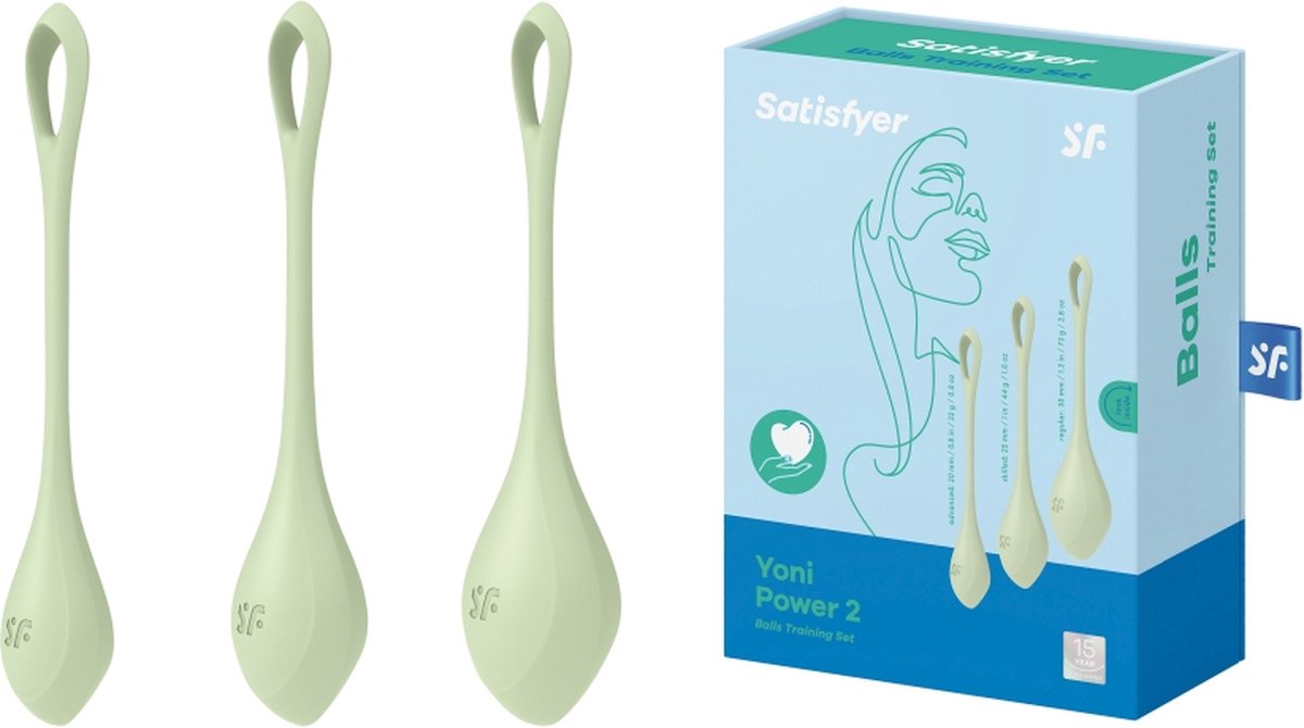 Satisfyer - Yoni Power 2 - Vaginale Balletjes - Bekkenbodem Training - Lichtgroen-Erotiekvoordeel.nl