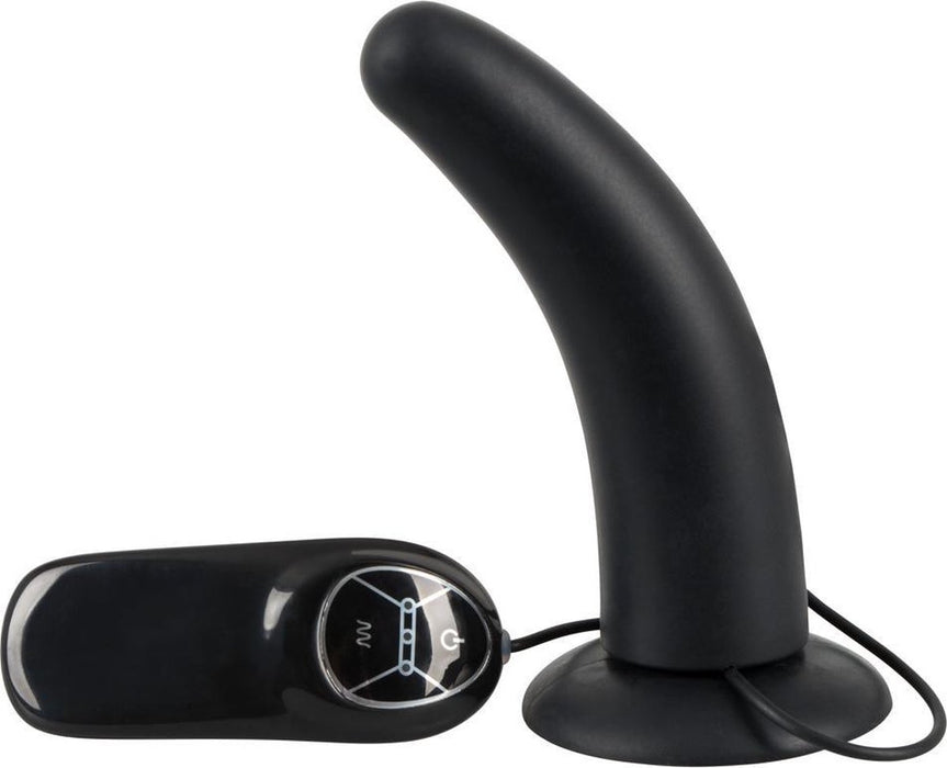 You2Toys – Siliconen Anale Vibrator met Kromming – Geschikt voor Voorbind Harnas – Zwart-Erotiekvoordeel.nl
