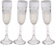 4x Bruiloft bellenblaas champagne glazen - 4 x 10 cm - Bellenblazen - Trouwerij/huwelijk - Bruiloftsgasten feestartikelen-Erotiekvoordeel.nl
