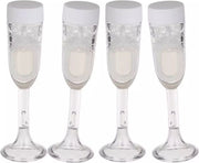 4x Bruiloft bellenblaas champagne glazen - 4 x 10 cm - Bellenblazen - Trouwerij/huwelijk - Bruiloftsgasten feestartikelen-Erotiekvoordeel.nl