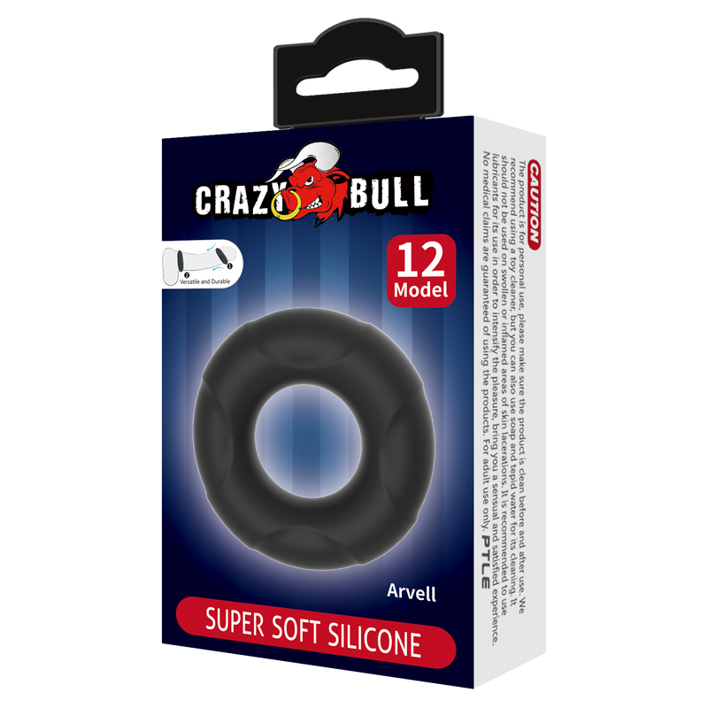 Crazy Bull - Arvell - Cockring - Model 12 - Zwart-Erotiekvoordeel.nl