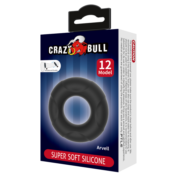 Crazy Bull - Arvell - Cockring - Model 12 - Zwart-Erotiekvoordeel.nl