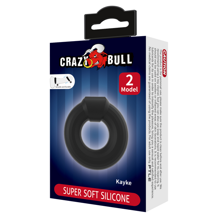 Crazy Bull - Kayke - Cockring - Model 2 - Zwart-Erotiekvoordeel.nl