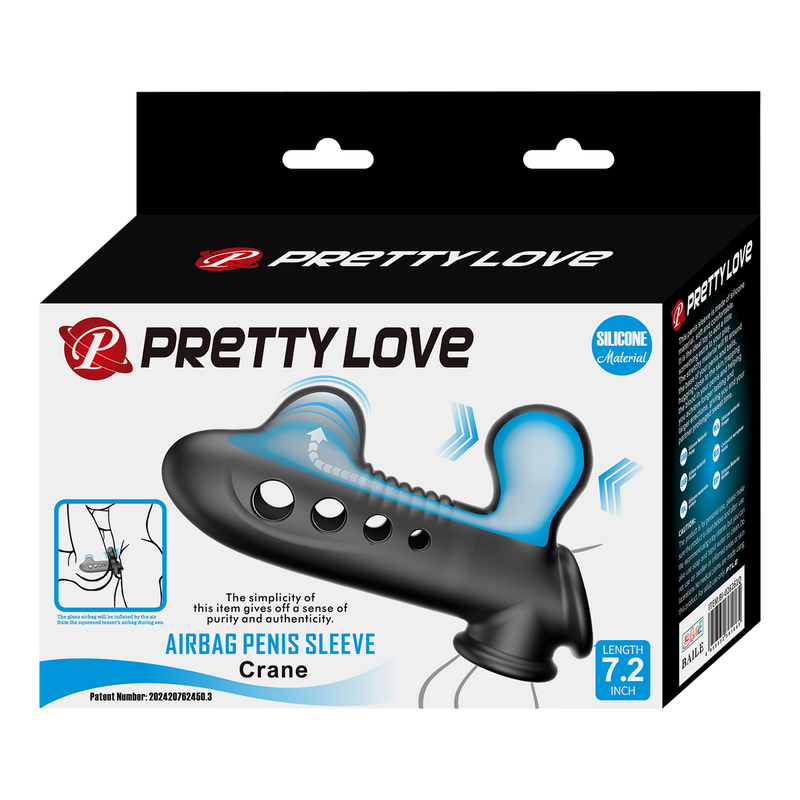 Pretty Love - Crane - Opblaasbare Penis Sleeve - Zwart-Erotiekvoordeel.nl