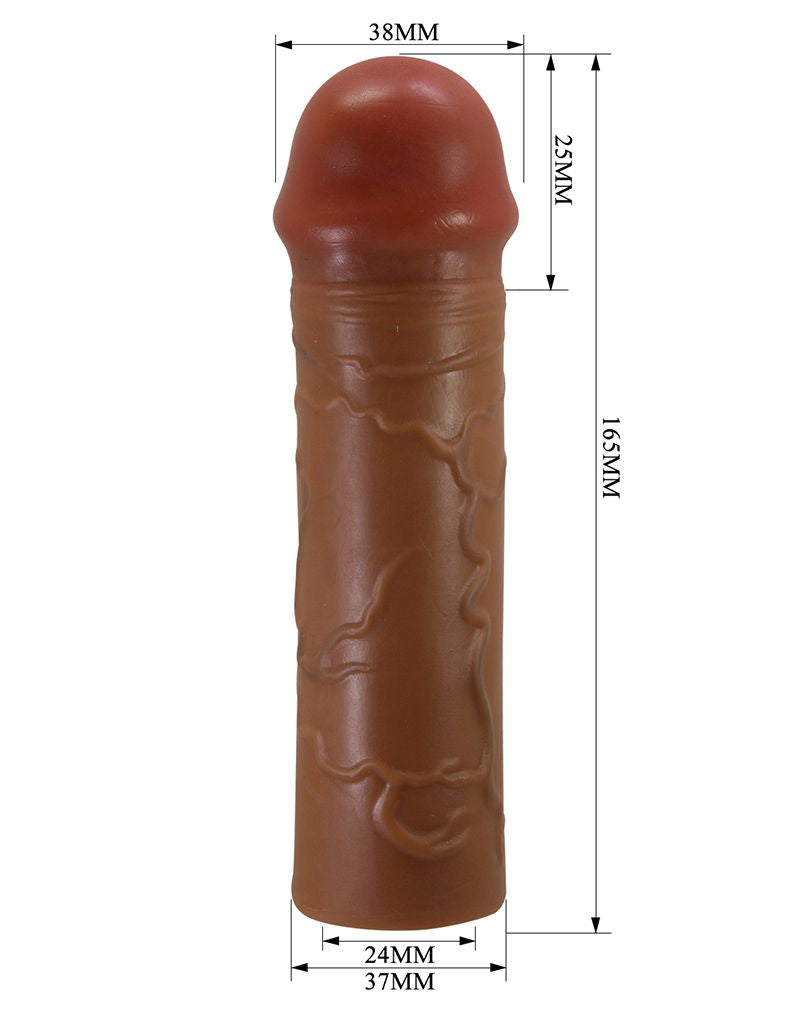 Pretty Love - Nile - Verlengde Penis Sleeve - 25mm - Bruin-Erotiekvoordeel.nl