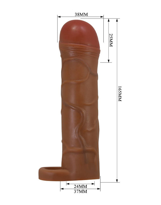 Pretty Love - Bunion - Verlengende Penis Sleeve met Cockring - 25mm - Bruin-Erotiekvoordeel.nl