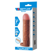 Pretty Love - Bunion - Verlengende Penis Sleeve met Cockring - 25mm - Bruin-Erotiekvoordeel.nl