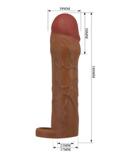 Pretty Love - Hani - Verlengende Penis Sleeve met Cockring - 50mm - Bruin-Erotiekvoordeel.nl