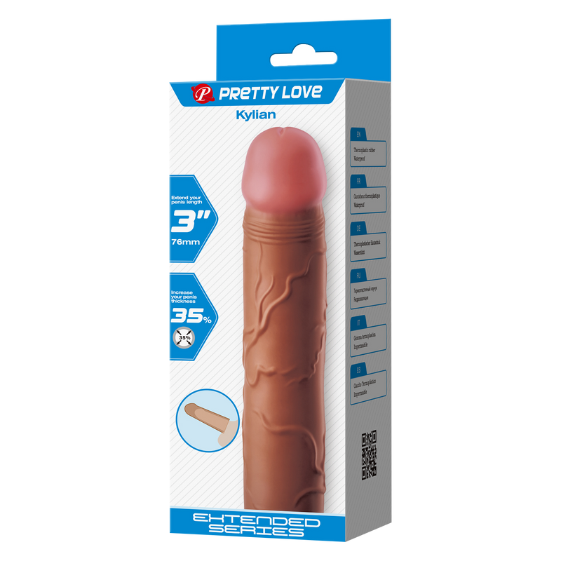 Pretty Love - Kylian - Penisverlenger - 75mm - Bruin-Erotiekvoordeel.nl