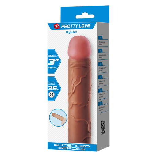 Pretty Love - Kylian - Penisverlenger - 75mm - Bruin-Erotiekvoordeel.nl