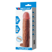 Pretty Love - Gerd - Cockring met verlengde Penis Sleeve - 75mm - Bruin-Erotiekvoordeel.nl
