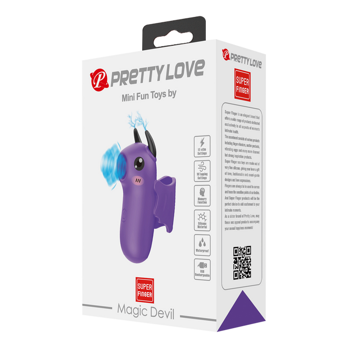 Pretty Love - Mini Fun Toys - Magic Devil - Vinger Vibrator - Paars-Erotiekvoordeel.nl