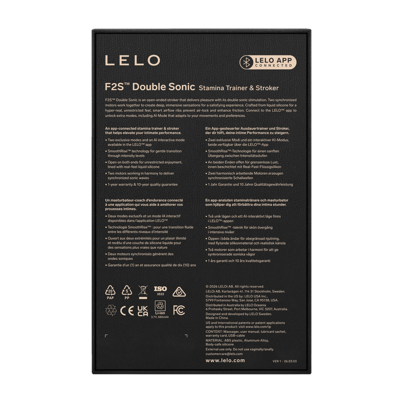 LELO - F2S™ Double Sonic - Schallwellen-Masturbator & Stroker - Blaugrün-Erotiekvoordeel.nl