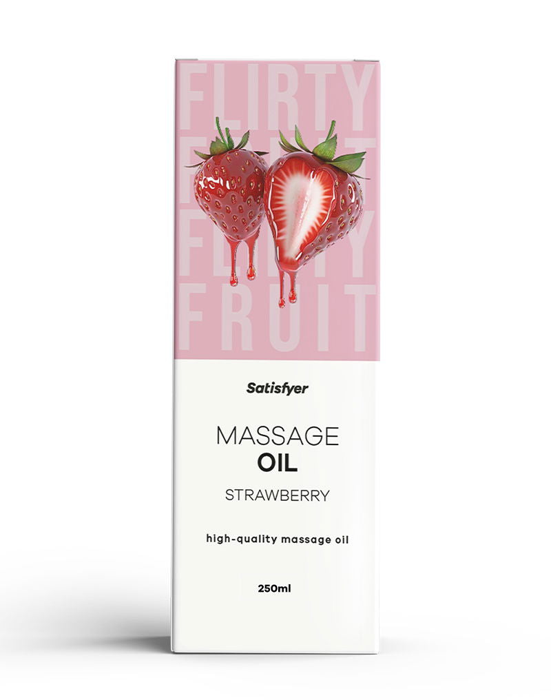 Satisfyer - Massageolie - Strawberry - 250ml-Erotiekvoordeel.nl