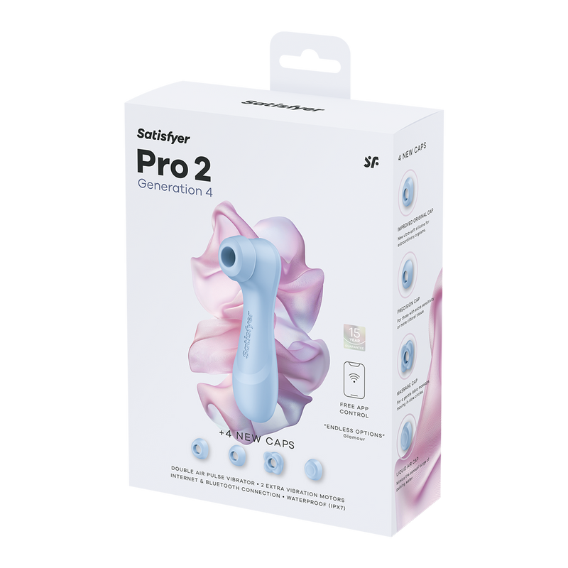 Satisfyer - Pro 2 Generation 4 - Double Druckwellen-Vibrator - Hellblau - Erotiekvoordeel.nl