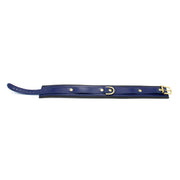 Kiotos - Collar Leder - Blauw/Zwart - Gouden Hardware-Erotiekvoordeel.nl