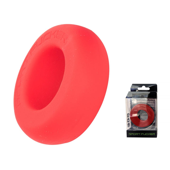 Sport Fucker - Muscle Ring - Siliconen Cockring of Ball Stretcher - Rood-Erotiekvoordeel.nl