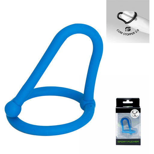 Sport Fucker - Siliconen Sperm Stopper 2.0 - Blauw-Erotiekvoordeel.nl