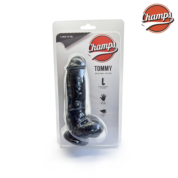 Champs - Tommy Original Dildo - 15 cm - zwart-Erotiekvoordeel.nl