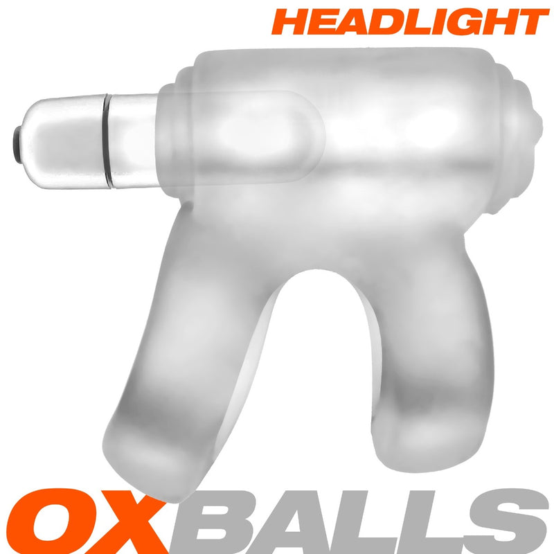 Oxballs - Headlight Shaft Holster - Cockring met LED Lampje - Siliconen/TPR - Clear Ice-Erotiekvoordeel.nl