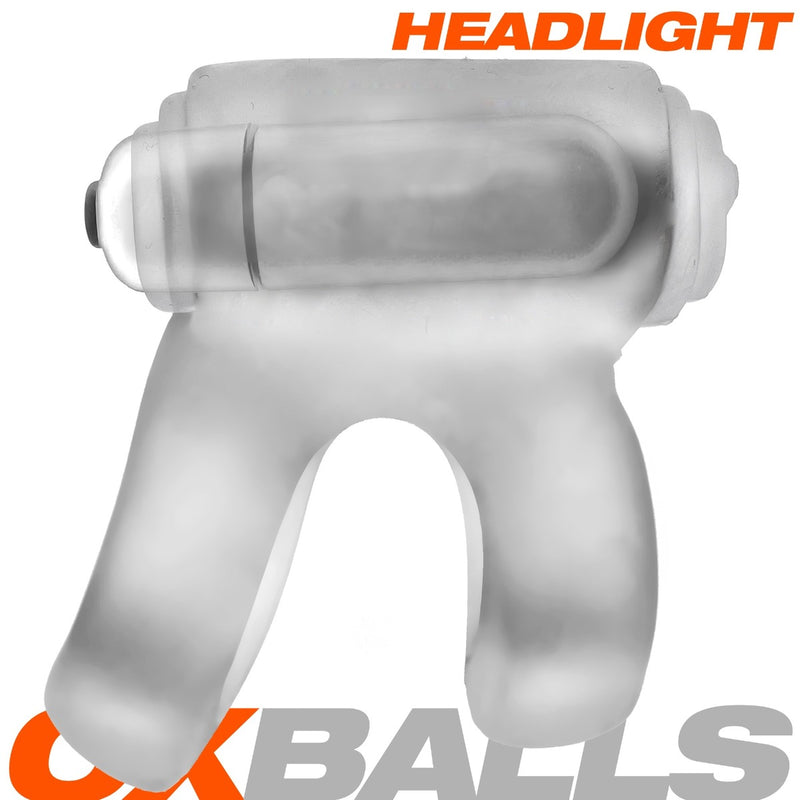 Oxballs - Headlight Shaft Holster - Cockring met LED Lampje - Siliconen/TPR - Clear Ice-Erotiekvoordeel.nl