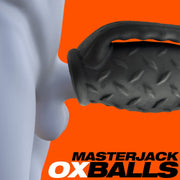 Oxballs Masterjack Stroker - Dubbelzijdig Siliconen - Black Ice-Erotiekvoordeel.nl