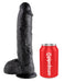 Pipedream - King Cock - Dildo met Balzak - 25,5 cm - Zwart-Erotiekvoordeel.nl