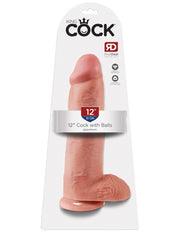 Pipedream - King Cock - Dildo met Balzak - 30,5 cm - Lichte Huidskleur-Erotiekvoordeel.nl
