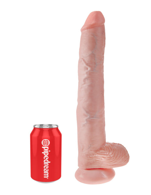 Pipedream - King Cock - Dildo met Balzak - 35,5 cm - Lichte Huidskleur-Erotiekvoordeel.nl